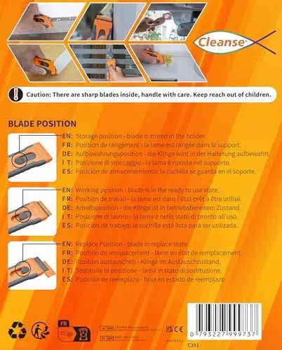 100Pcs Plastic Razor Blade Scraper with Retractable Blade: Without Damaging Surfaces Cleaning Tool for Adhesive Remover, Sticker Remover, Labels, Paint, Work on Cars, Windows, Trucks, Mailboxes - North State Signs & Printing