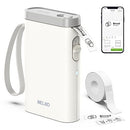 Label Maker Machine with Tape, Nelko P21 Portable Bluetooth Label Printer, Wireless Handheld Sticker Maker Mini Label Makers with Multiple Templates, Light Yellow