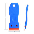 Plastic Razor Scraper with 10pcs EHDIS 1.5" Double Edged Plastic Blades Plastic Scraper Tool for Adhesive Remover,Removing Labels Stickers Decals Taping on Glass Windows (Blue)