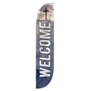 Church Theme (Welcome) Feather Banner Flag Set, Feather Banner, 12 ft Advertising Feather Flag with Fiberglass Poles and Ground Spike for Business Promotion LookOurWay
