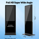 55 inch Indoor Digital Signage 4K UHD LCD Screen IPS Floor Standing Digital Kiosks Interactive Displays with WiFi HDMI/USB Input Auto AD Player, Android OS Black