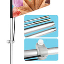 Ice Cream Flag, 11FT Windless Feather Flag QSUM with Aluminum Alloy Flagpole/Stainless Steel Ground Stake/Portable Bag, Ice Cream Signs for Business Advertising
