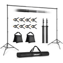 Backdrop Stand 10x7ft, (WxH) EMART, Photo Studio Adjustable Background Stand Support Kit with 2 Crossbars, 8 Backdrop Clamps, 2 Sandbags and Carrying Bag for Parties Events Decoration