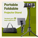 Projector Stand Laptop Tripod Stand, Portable Stand Adjustable Height 20 to 60 Inch, Projector Stand with Gooseneck Phone Holder & Mouse Tray, Laptop Floor Stand for Podium, Home, Studio, DJ Racks
