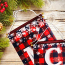 Christmas Decorations Outdoor Yard Front Porch Sign Set, Ivenf, Red Black Buffalo Plaid Door Banner, Hanging Merry Christmas Decorations for Home, Indoor Outdoor Xmas Decor Wall Front Door Yard Garage