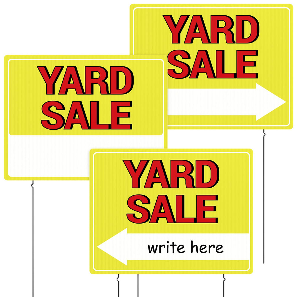 Yard Sale Sign, 17 yard-sale-sign-17-13-yard-sale-signs-with-stakes-3pcs-waterproof-yard-sale-kit-mtcode-double-sided-yard-sale-signs-with-directional-arrows