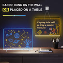 LED Note Board with 7 Colors, Includes Adapter, 13"x10" Led Drawing Board for Kids, Light Up Dry Erase Boards with 7 Markers, Soft Cloth, Hanging Chain, Holiday Trend Gift