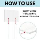 Yard Sign Stakes Tacmaster 25 Pack 17"x7" | Wire Metal Yard H Stakes for 4mm Corrugated Panels, Blank Lawn Sign Posts and Real Estate Signs | Waterproof and Wind Resistant