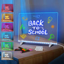 LED Note Board with 7 Colors, Includes Adapter, 13"x10" Led Drawing Board for Kids, Light Up Dry Erase Boards with 7 Markers, Soft Cloth, Hanging Chain, Holiday Trend Gift