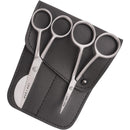 MAKER AND MARKET Small Embroidery 4.5 Inch Scissors Set of 2 Kit - Mini Double Bend Offset Duckbill and Double Bend Long Applique Needlepoint Blade with Pouch Sleeve (Satin)