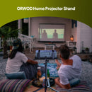 Projector Stand Laptop Tripod Stand, Portable Stand Adjustable Height 20 to 60 Inch, Projector Stand with Gooseneck Phone Holder & Mouse Tray, Laptop Floor Stand for Podium, Home, Studio, DJ Racks