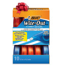 BIC(R) White-Out(R) Correction Tape, 471 3/5in., Pack Of 10, BICWOTAP10