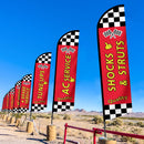 Auto Repair Shop Feather Flag Kits Set Feather Flag Pole Kit 12ft for Business Advertisement, Includes 4 Feather Flags, 4 Stainless Steel Flag Pole and 4 Ground Spikes HunnmingRe 4 Set