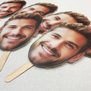 Custom Big Head with Your Photo | Fun Face Cardboard Cutout | Big Heads on a Stick | Life Size face on a Stick | Upload Your Photo | 6-18" Tall