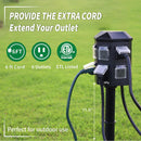 Outdoor Power Stake Timer, 100FT Range Remote Control, TiFFCOFiO, Dusk to Dawn Sensor Light Timer, 6FT Extension Cord Waterproof, 6 Grounded Outlets for Outdoor Decorations, ETL Listed