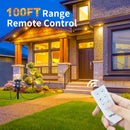 Outdoor Power Stake Timer, 100FT Range Remote Control, TiFFCOFiO, Dusk to Dawn Sensor Light Timer, 6FT Extension Cord Waterproof, 6 Grounded Outlets for Outdoor Decorations, ETL Listed