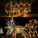 Waterproof Solar Christmas Candy Cane Lights, 24 Pack Upgraded Christmas Pathway Stake Lights Outdoor with 8 Modes, Solar Pathway Makers Lights for Outdoor Yard Walkway Garden Christmas Decorations