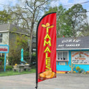 Tamales Advertising Swooper Flag Banner, Tamales Feather Flag with Flag Pole and Ground Stake, Advertising Feather Banner Sign for Tamales Business 8Ft