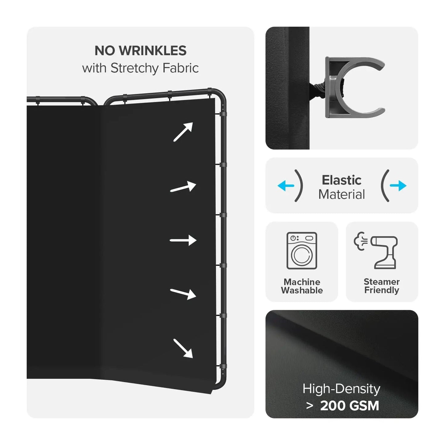 Black Super Large Backdrop Screen with Stand Frame, LimoStudio 13.1 x 8 feet (W x H), 4 Panel Foldable Background, Angle Adjustable, Enhanced Stability with Leg Shoes, Photoshoot, Show Booth, AGG3376 - North State Signs & Printing