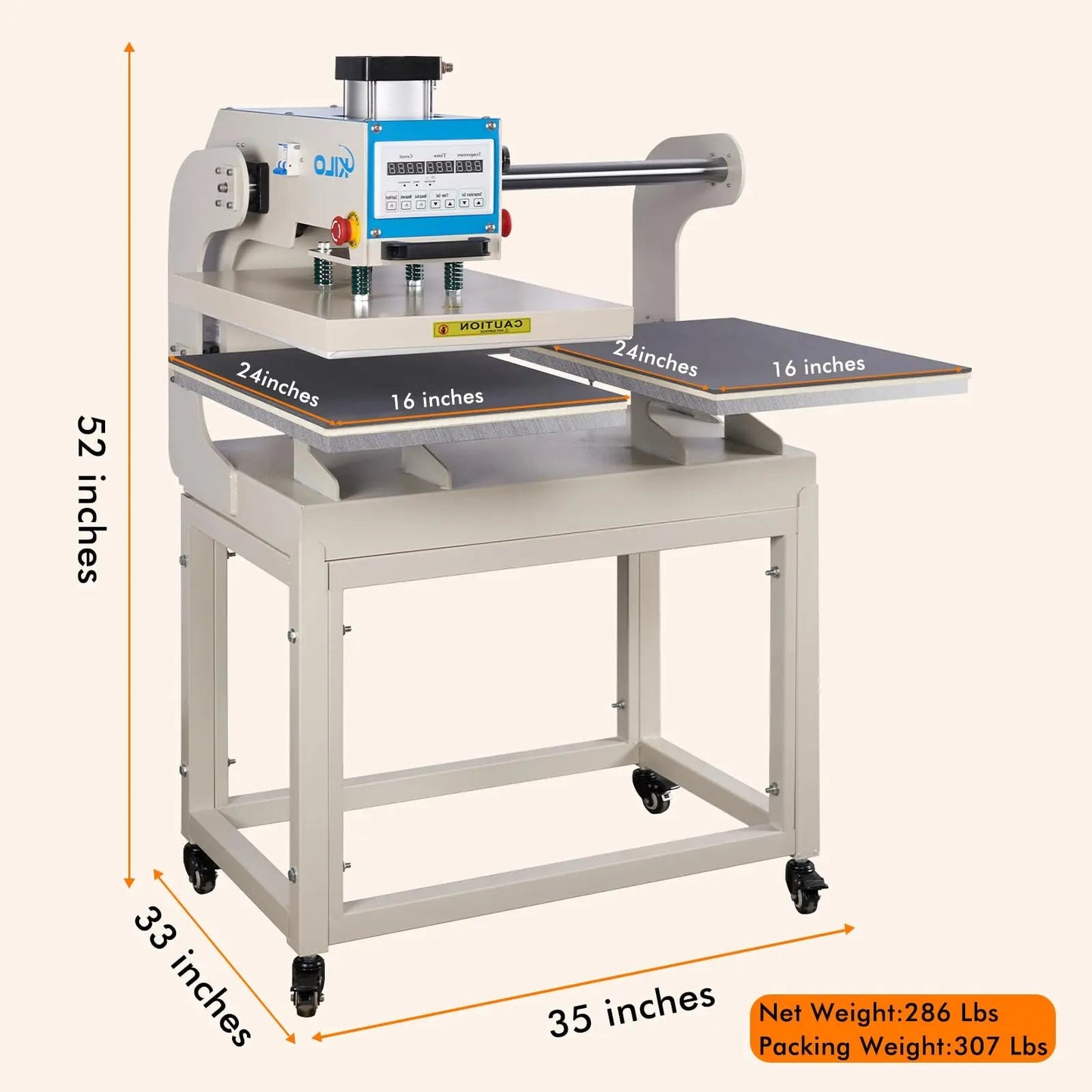 Commercial Heat Press Machine,16x24 Pneumatic Sliding Dual Platen Large Heat Press with Infrared Positioning, Sublimation Transfer Machine, DTF Heat Press Machine for T Shirts - North State Signs & Printing