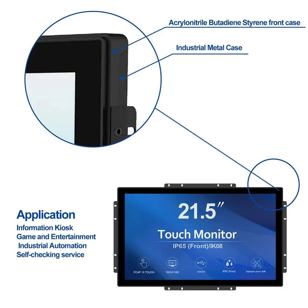 GreenTouch 21.5 inch 10 Points Touch Front IK08/IP65 Open Frame Touch Monitor - North State Signs & Printing