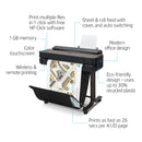 HP DesignJet T650,Color Large Format 24-inch Plotter Printer Includes 2-Year Warranty Care Pack (5HB08H),Black