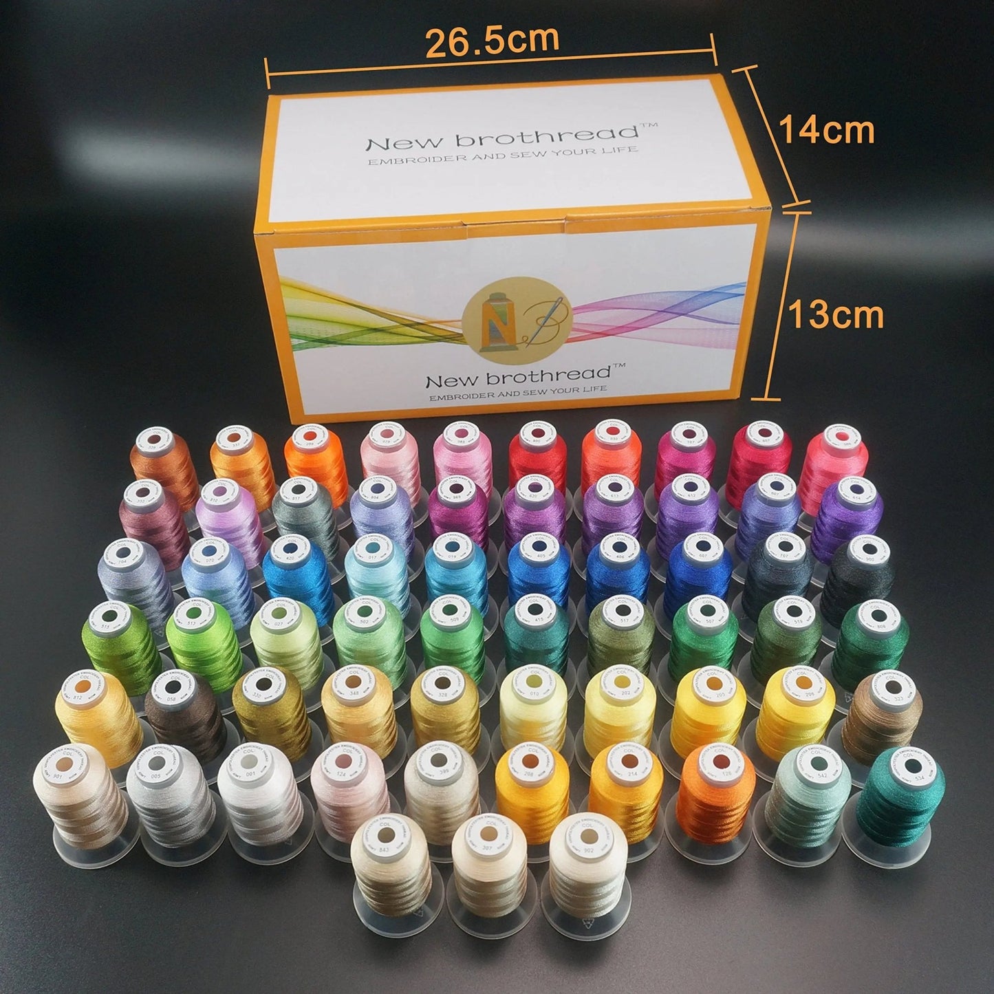 New brothread 63 Brother Colors Polyester Embroidery Machine Thread Kit 500M - North State Signs & Printing