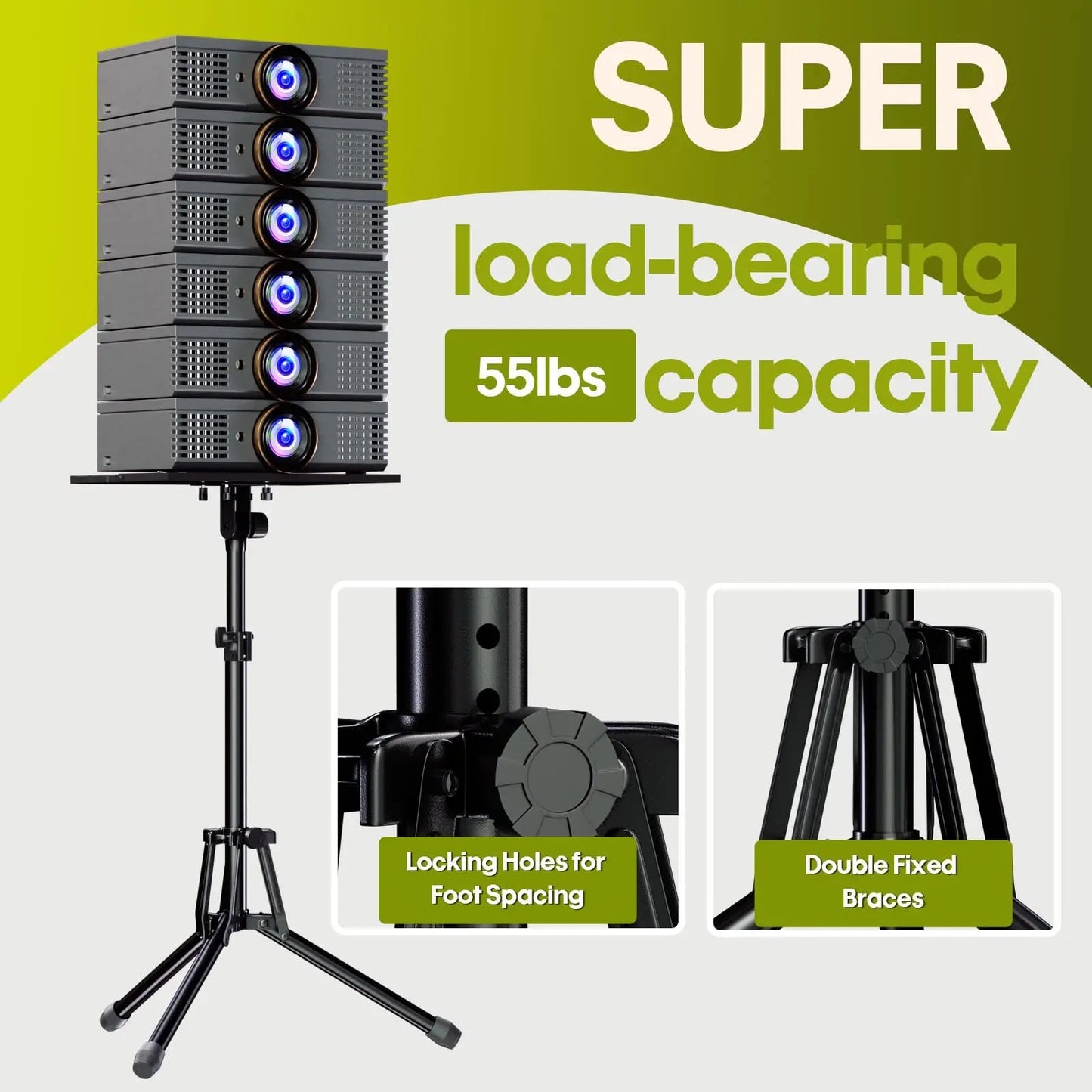 Projector Stand Laptop Tripod Stand, Portable Stand Adjustable Height 20 to 60 Inch, Projector Stand with Gooseneck Phone Holder & Mouse Tray, Laptop Floor Stand for Podium, Home, Studio, DJ Racks - North State Signs & Printing