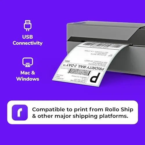 Shipping Label Printer - Rollo USB Commercial Grade Thermal Label Printer for Shipping Packages - High Speed Direct Thermal 4x6 Label Printer - North State Signs & Printing