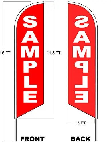 SHRIMP Windless Feather Swooper Flag Banner Sign 15 Feet Tall Pole Kit - North State Signs & Printing