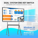 Smart Board 98 inch 4K Interactive Presentation Electronic Whiteboard with Dual System Digital Signage Display