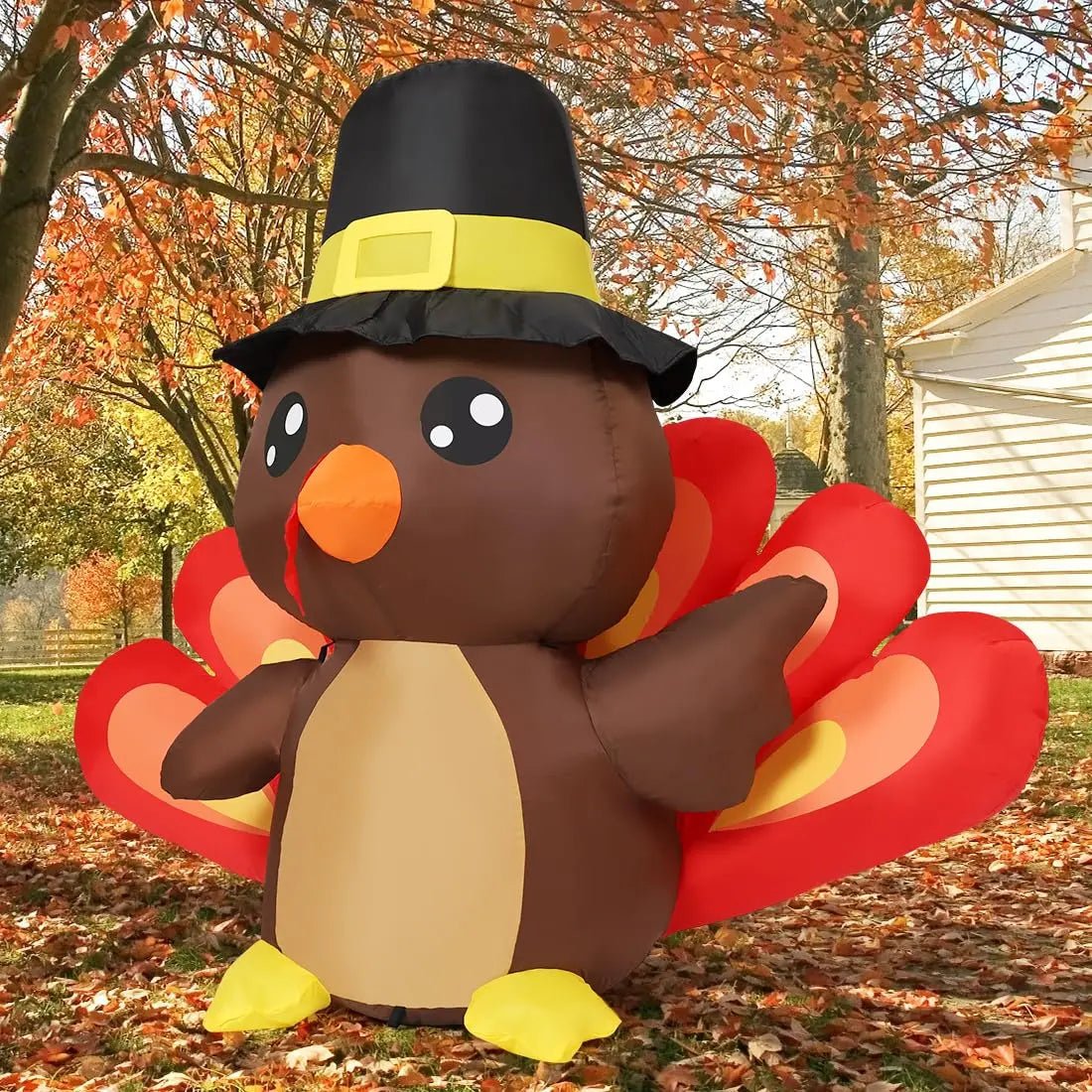 Thanksgiving Inflatables Turkey Baby in Hat with Built - in LEDs - North State Signs & Printing