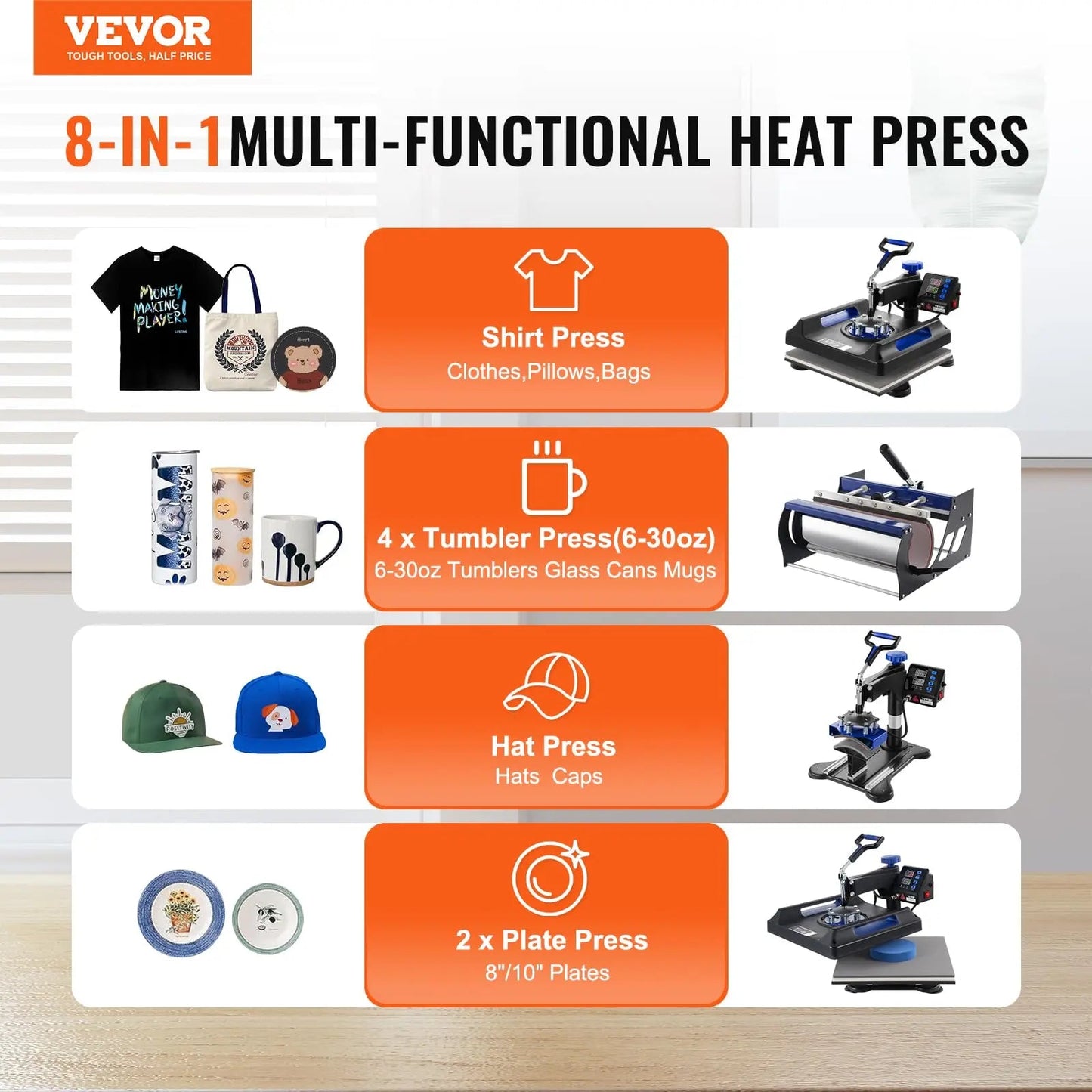 VEVOR Pro Heat Press 15x15 Heat Press with 30 OZ Tumbler Attachment - North State Signs & Printing