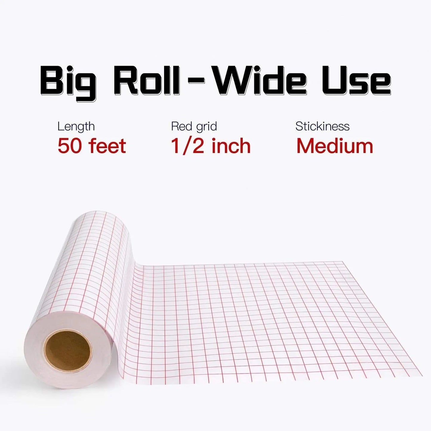 Vinyl Transfer Paper Tape Roll - YRYM HT Clear 12 x 50 FT w/Alignment Grid Application Tape for Silhouette Cameo, Cricut Adhesive Vinyl for Decals,Signs, Windows, Stickers - North State Signs & Printing