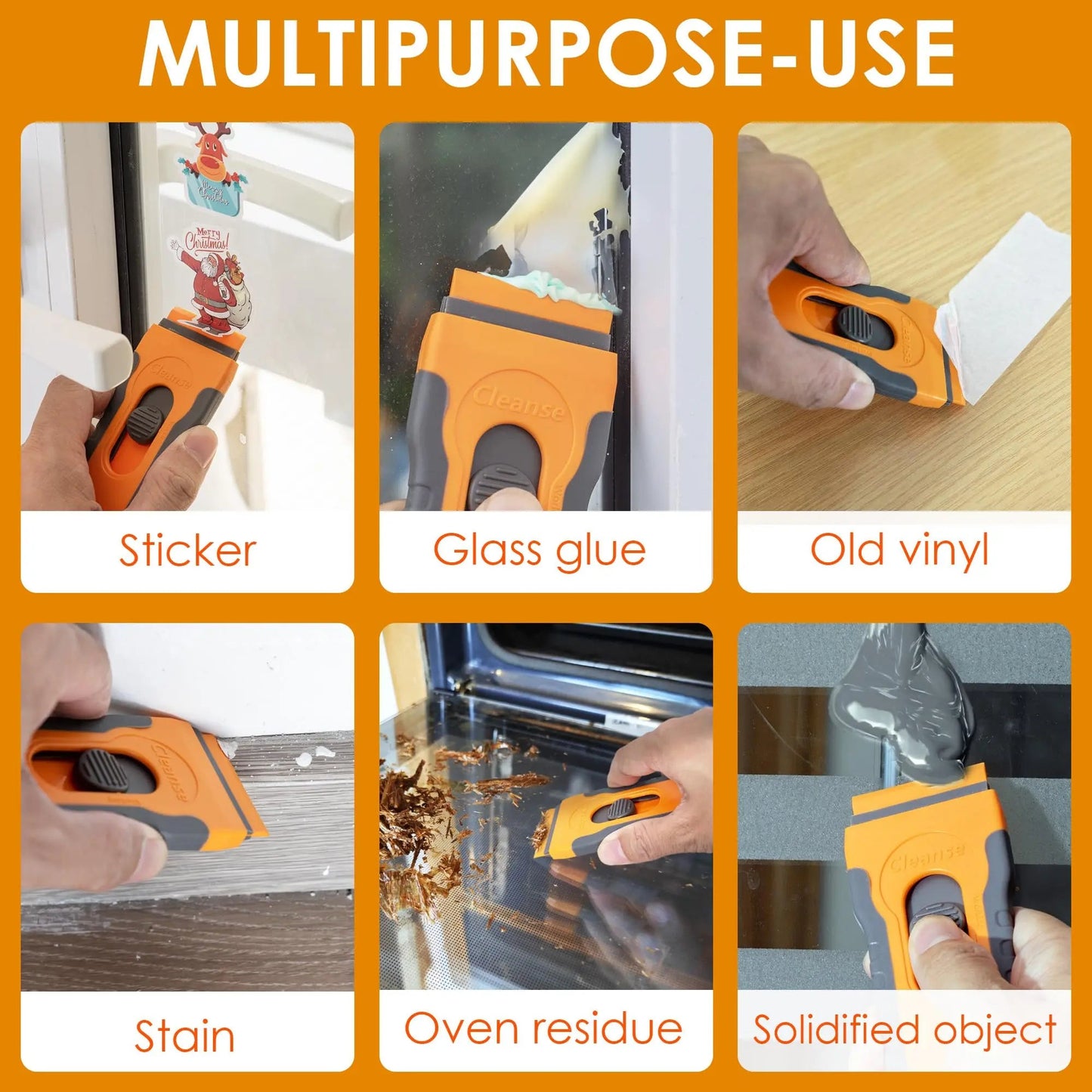 100Pcs Plastic Razor Blade Scraper with Retractable Blade: Without Damaging Surfaces Cleaning Tool for Adhesive Remover, Sticker Remover, Labels, Paint, Work on Cars, Windows, Trucks, Mailboxes - North State Signs & Printing