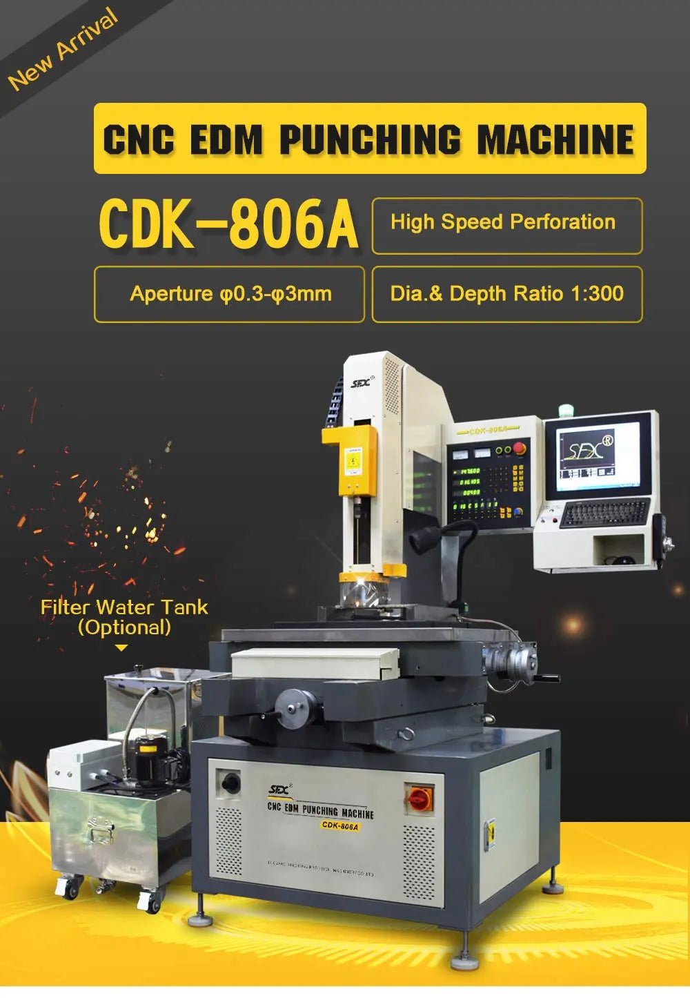 3 Axis CNC Deep Hole Drilling Machine, CNC Small Hole EDM Bench Drilling Machine, Three Axis CDK - 806A 0.3mm - 3mm - North State Signs & Printing
