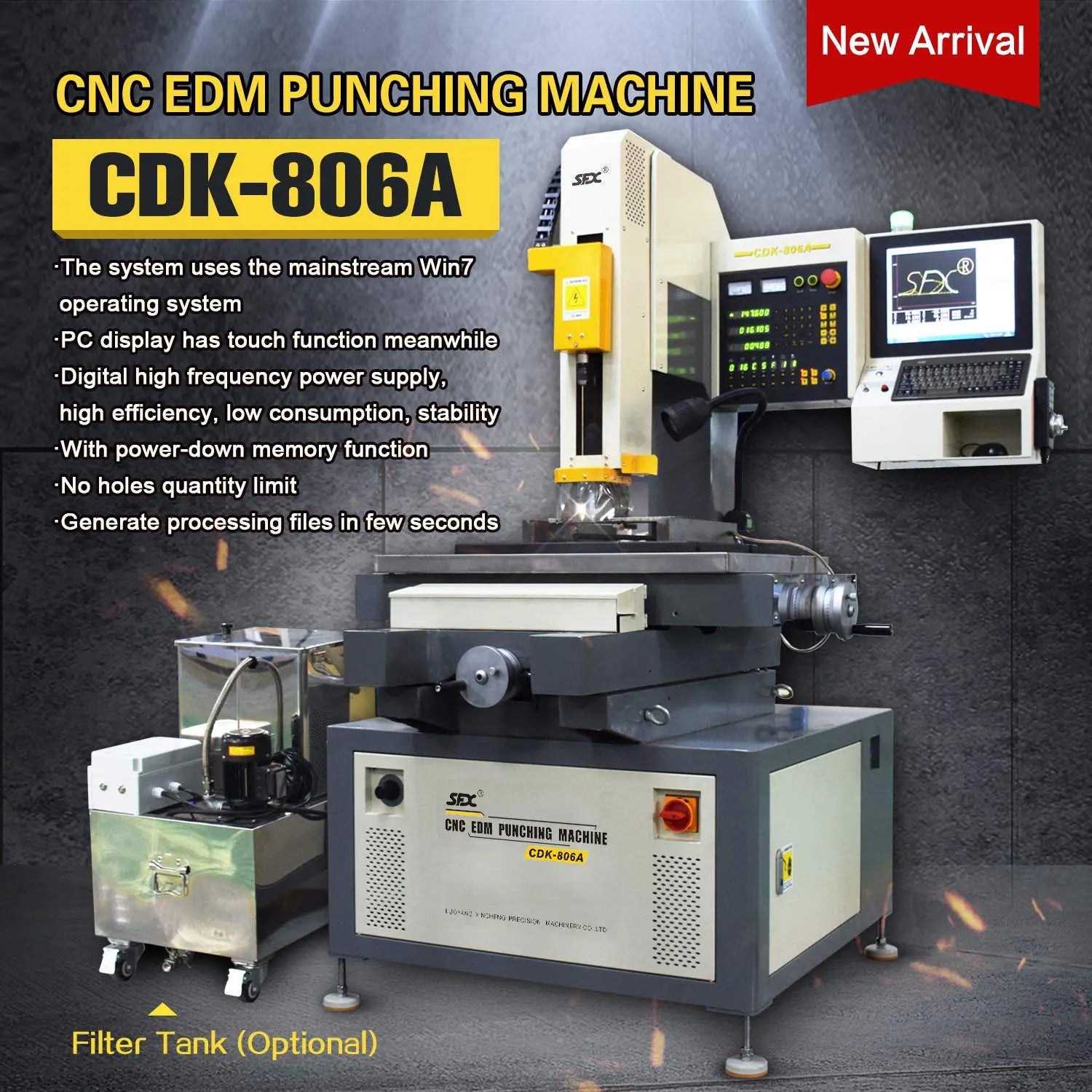 3 Axis CNC Deep Hole Drilling Machine, CNC Small Hole EDM Bench Drilling Machine, Three Axis CDK - 806A 0.3mm - 3mm - North State Signs & Printing