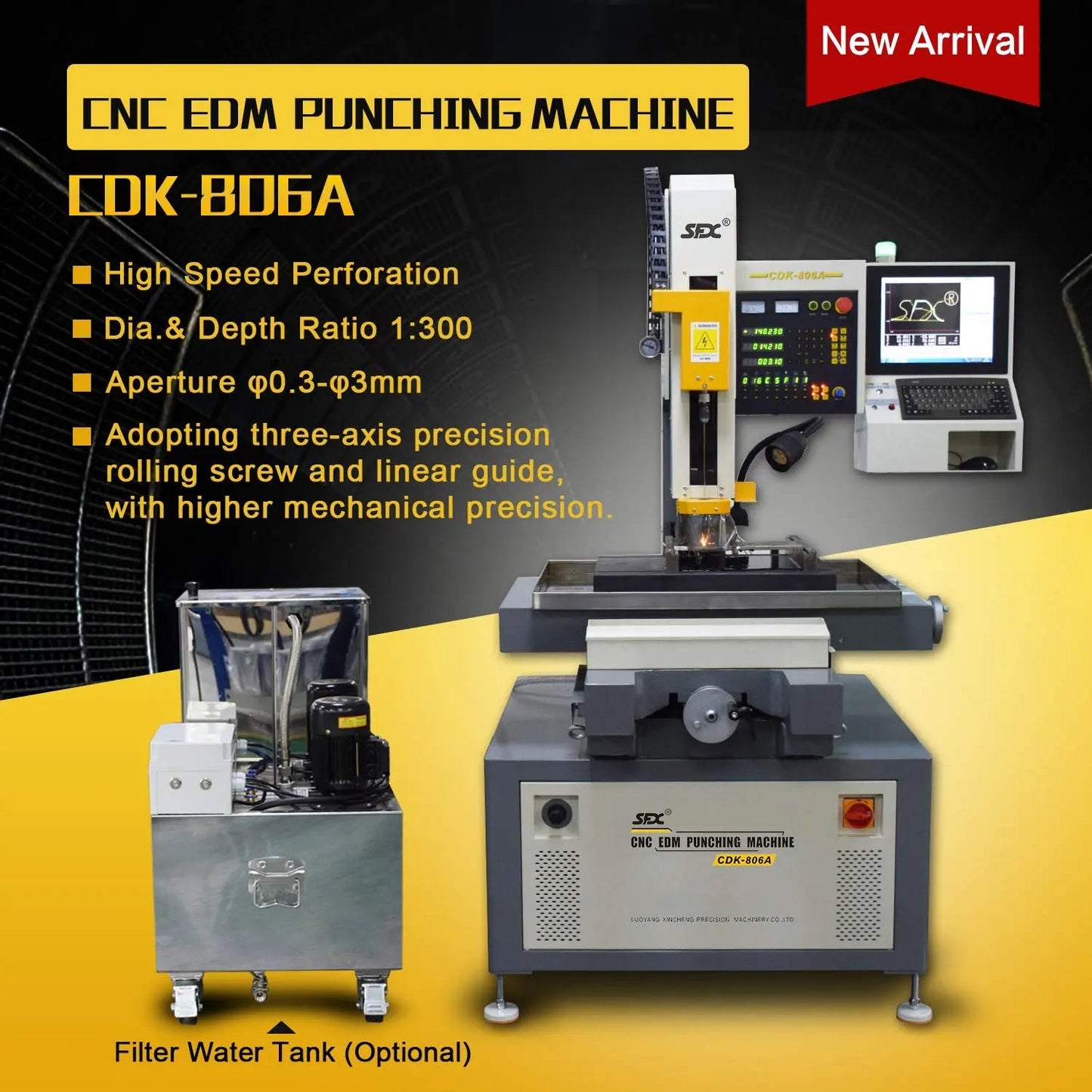 3 Axis CNC Deep Hole Drilling Machine, CNC Small Hole EDM Bench Drilling Machine, Three Axis CDK - 806A 0.3mm - 3mm - North State Signs & Printing