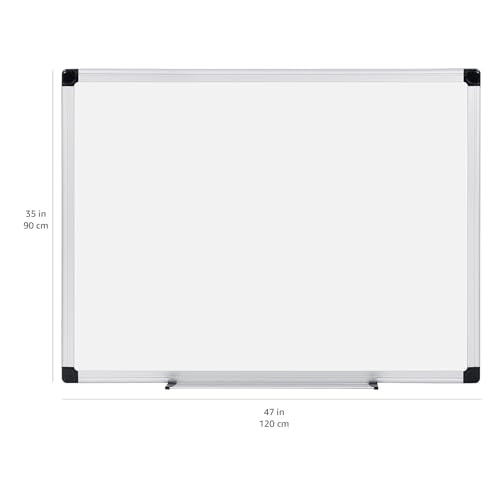 Amazon Basics Magnetic Whiteboard/Dry Erase Board, 36 x 48-inch, Aluminum Frame, Silver/White