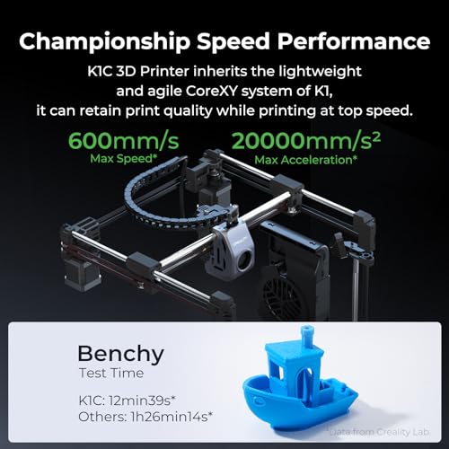 Creality K1C 3D Printer 2024 New Version 600mm/s High-Speed Auto Leveling Clog-Free Robust Direct Extruder K1 Upgrade