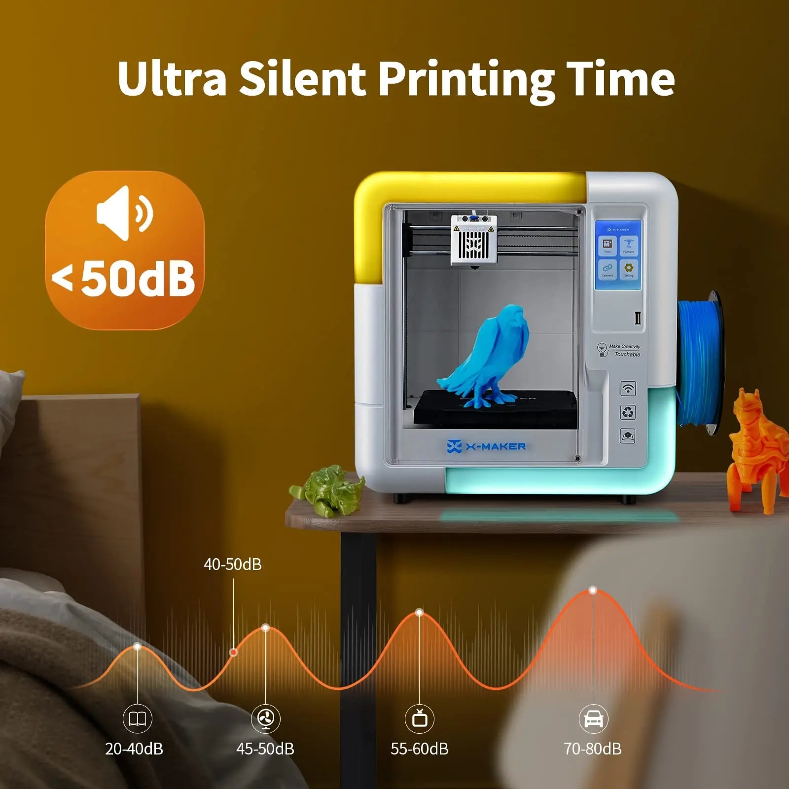 3D Printer for Kids and Beginners, AOSEED X - Maker, Fully Assembled High - Speed 3D Printer with 8 PLA Filament Set, Leveling - Free Bed, Wi - Fi Printing, Silent, High Precision Small 3D Printer with App - North State Signs & Printing