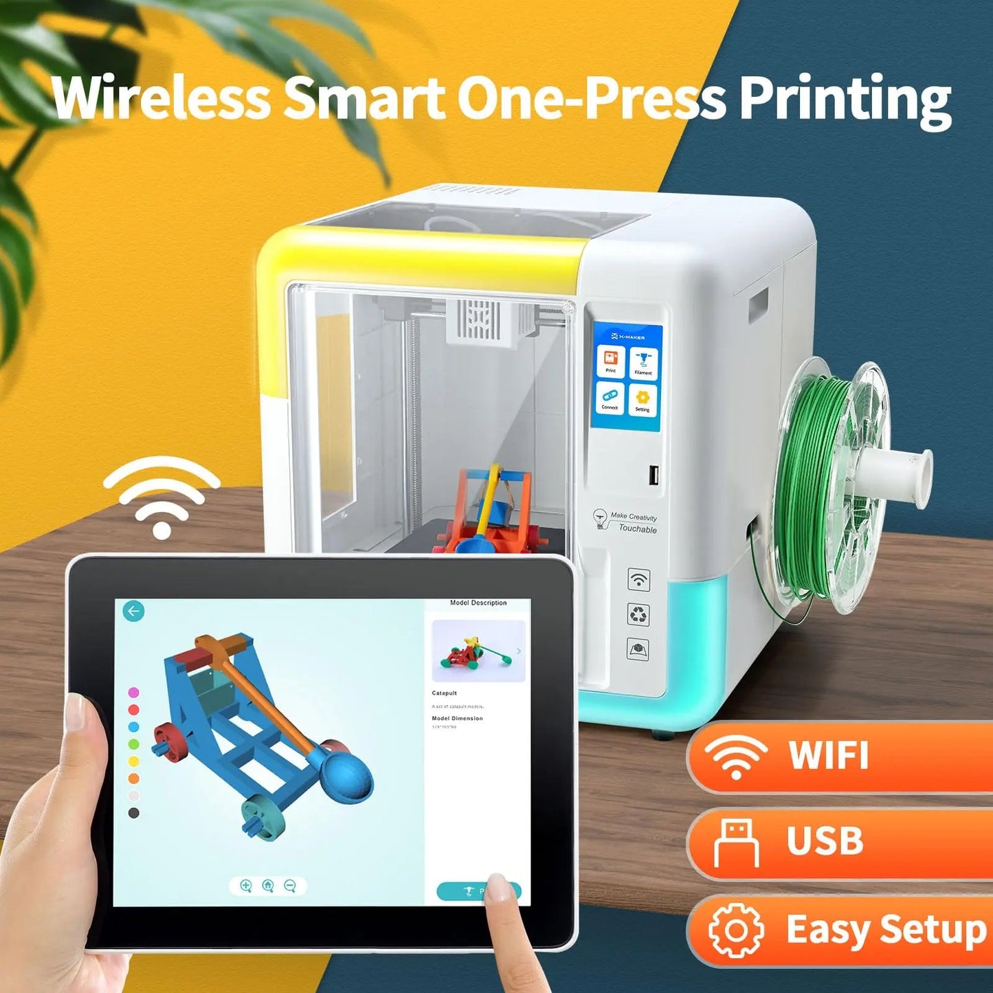 3D Printer for Kids and Beginners, AOSEED X - Maker, Fully Assembled High - Speed 3D Printer with 8 PLA Filament Set, Leveling - Free Bed, Wi - Fi Printing, Silent, High Precision Small 3D Printer with App - North State Signs & Printing