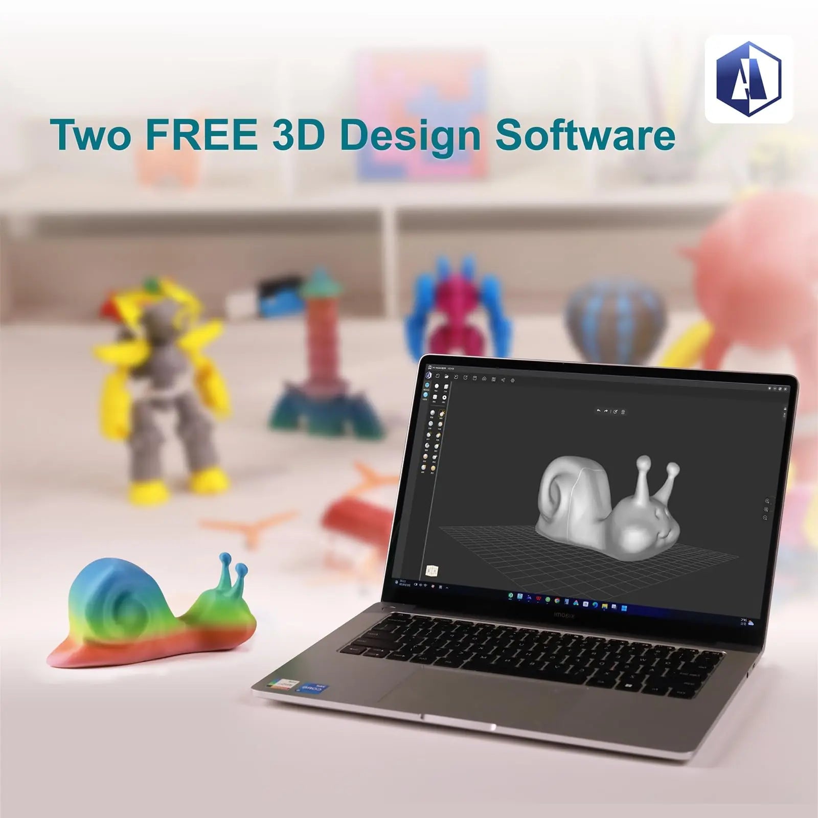 3D Printer for Kids and Beginners, AOSEED X - Maker, Fully Assembled High - Speed 3D Printer with 8 PLA Filament Set, Leveling - Free Bed, Wi - Fi Printing, Silent, High Precision Small 3D Printer with App - North State Signs & Printing