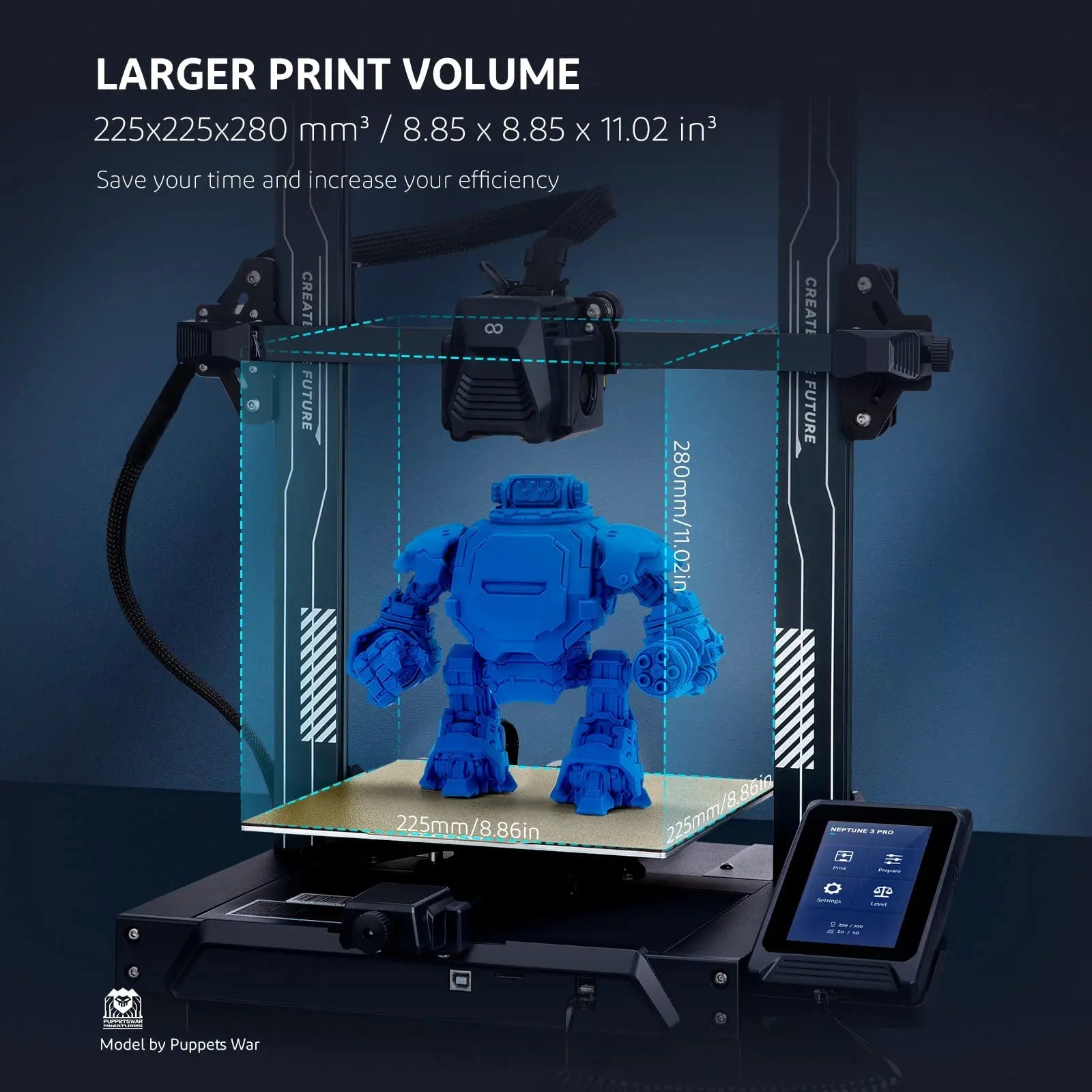 3D Printer Neptune 3 Pro FDM with Auto Bed Leveling, Dual - Gear Direct Extruder, Dual Lead Screw Drive, Removable Capacitive Screen - North State Signs & Printing
