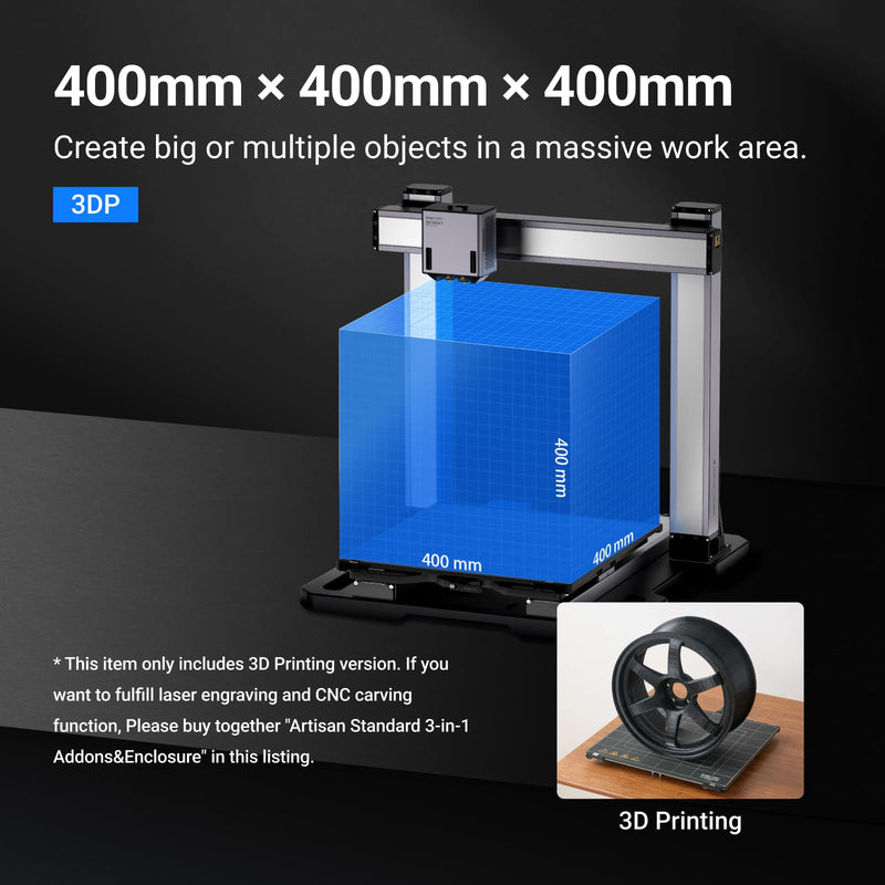 Snapmaker Artisan Premium 3 in 1 3D Printer with 40W Laser Engraver&200W CNC Carving,Large 3D Printer Dual Extrusion