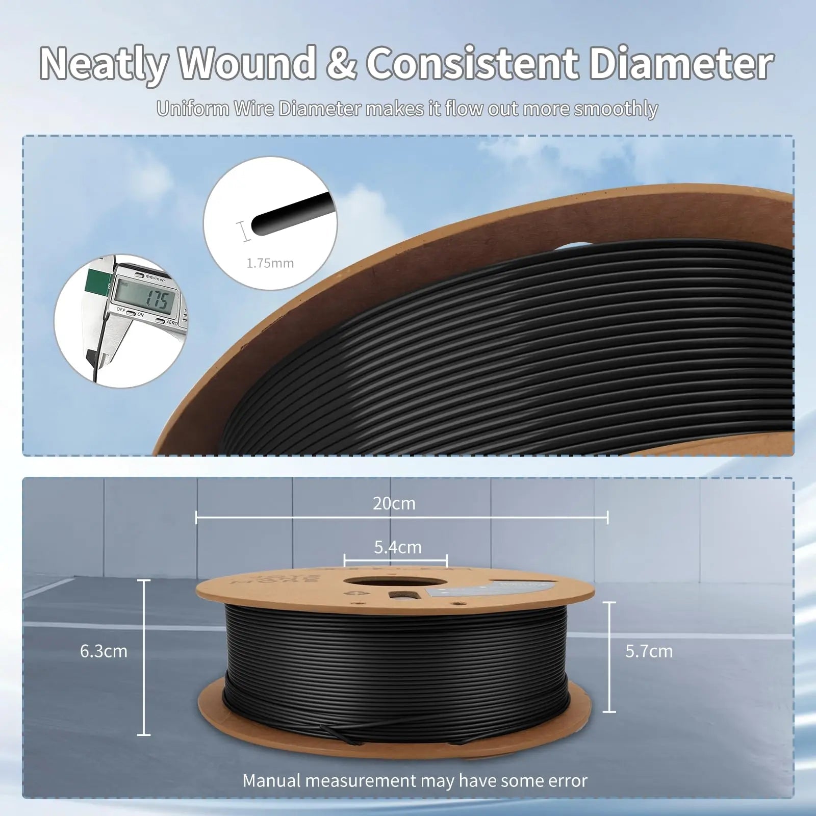 3D Printing Filament High - Speed PLA Filament 1.75mm 300mm/s 1kg Cardboard Spool Dimensional Accuracy +/ - 0.03 mm Fit Most 3D FDM Printer - Black - North State Signs & Printing