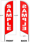 4 Less Co SHRIMP Windless Feather Swooper Flag Banner Sign 15 Feet Tall Pole Kit bq-h