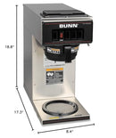 BUNN 13300.0001 VP17-1SS, Pourover Coffee Brewer with 1-Warmer, Coffee Maker, Stainless Steel, Silver, Standard