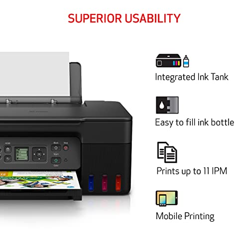 Canon MegaTank G3270 All-in-One Wireless Inkjet Printer. for Home Use, Print, Scan and Copy, Black