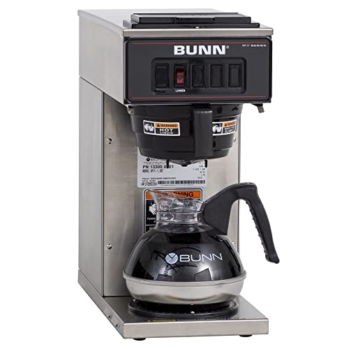 BUNN 13300.0001 VP17-1SS, Pourover Coffee Brewer with 1-Warmer, Coffee Maker, Stainless Steel, Silver, Standard